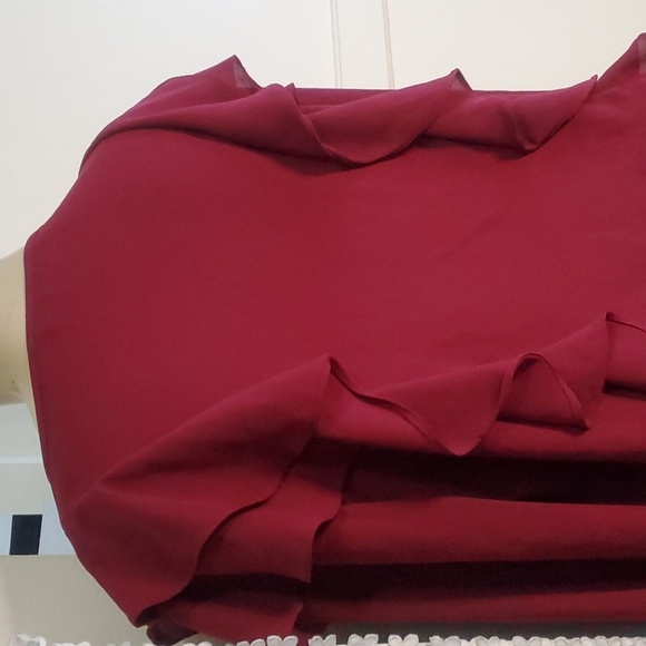 Express Ruffle Trim Long Sleeve Top Blouse Size L - Picture 6 of 9